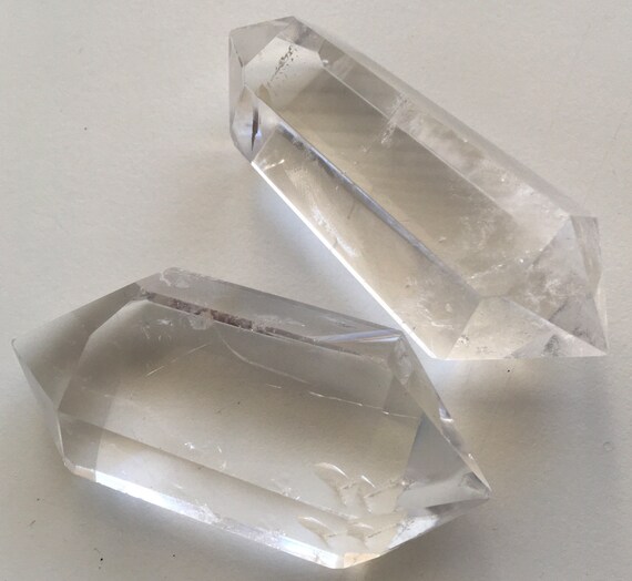 Clear Quartz 6 Sided Polished Double Terminated  Point, Healing Crystals And Stones