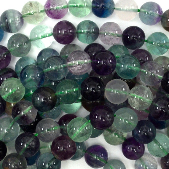 Natural Rainbow Fluorite Round Beads 15" Strand 4mm 6mm 8mm 10mm S1 Natural Rainbow Fluorite Round Beads 15" Strand 4mm 6mm 8mm 10mm S1