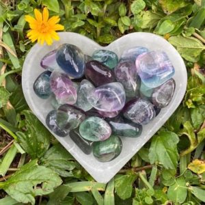 Large Rainbow Fluorite Tumbled Stone: Polished Crystal