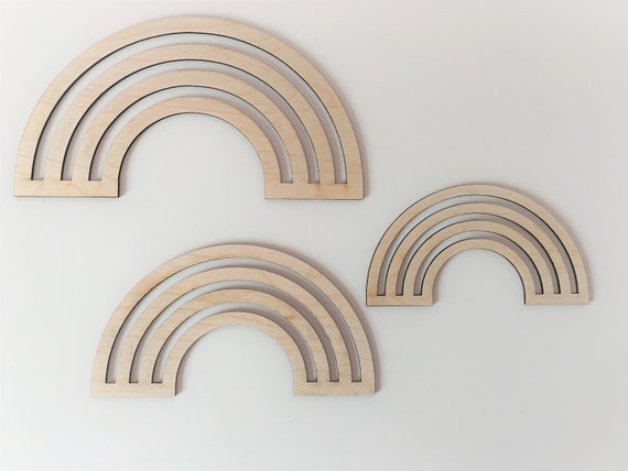 Birch Plywood Rainbow Outline: Macrame Nursery Decor