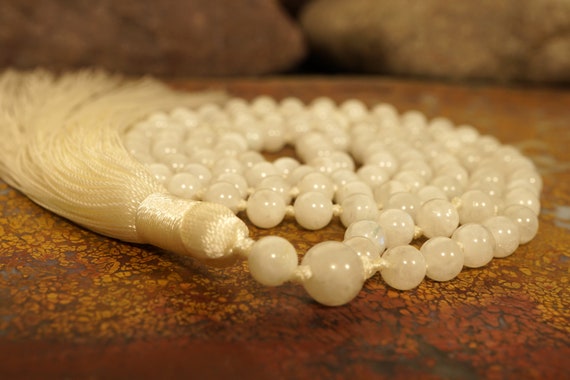 White Rainbow Moonstone Mala • White Rainbow Moonstone Mala Beads • 5mm• White Mala Necklace • White Rainbow Moonstone Necklace • 3355