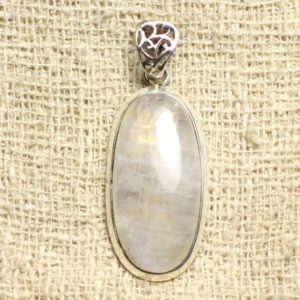 Shop Rainbow Moonstone Pendants! N27 – pendant 925 Sterling Silver Oval charms 33x16mm Rainbow Moonstone | Natural genuine Rainbow Moonstone pendants. Buy crystal jewelry, handmade handcrafted artisan jewelry for women.  Unique handmade gift ideas. #jewelry #beadedpendants #beadedjewelry #gift #shopping #handmadejewelry #fashion #style #product #pendants #affiliate #ad