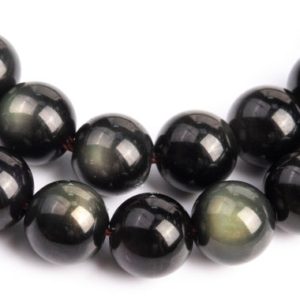 Shop Rainbow Obsidian Beads! Genuine Natural Obsidian Gemstone Beads 6MM Rainbow Round A Quality Loose Beads (100714) | Natural genuine round Rainbow Obsidian beads for beading and jewelry making.  #jewelry #beads #beadedjewelry #diyjewelry #jewelrymaking #beadstore #beading #affiliate #ad