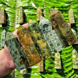Rainforest Jasper Points – Self Standing – Natural Rainforest Jasper | Natural genuine stones & crystals in various shapes & sizes. Buy raw cut, tumbled, or polished gemstones for making jewelry or crystal healing energy vibration raising reiki stones. #crystals #gemstones #crystalhealing #crystalsandgemstones #energyhealing #affiliate #ad