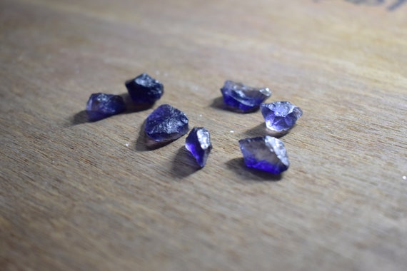 Raw Iolite Crystal, Natural Gem Nugget | Aaaa Quality Healing Gems Vivid Violet Iolite Rough Gems | Gem For Jewelry Supply