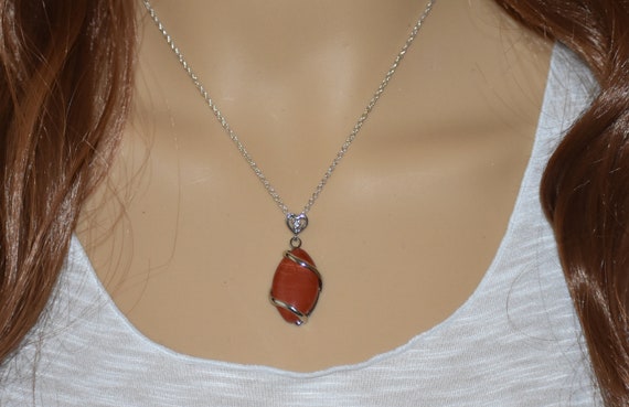 Red Jasper Necklace, Red Jasper Jewelry, Healing Crystal Necklace, Earthy Necklace, Anxiety Necklace, Healing Necklace