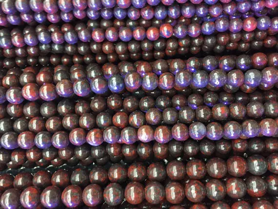 Natural Poppy Jasper Smooth Round Beads - Red Brecciated Jasper Beads - Dark Red Jasper Gemstones - Jewlery Making Supplies -wholesale Beads