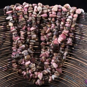 Shop Rhodonite Jewelry! RHODONITE Chip Beaded Necklace – Boho Jewelry, Healing Crystals, Crystal Jewelry, Gemstone Necklace, E0782 | Natural genuine Rhodonite jewelry. Buy crystal jewelry, handmade handcrafted artisan jewelry for women.  Unique handmade gift ideas. #jewelry #beadedjewelry #beadedjewelry #gift #shopping #handmadejewelry #fashion #style #product #jewelry #affiliate #ad