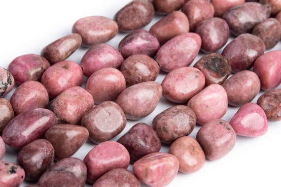 Genuine Natural Rhodonite Loose Beads Grade Aaa Pebble Nugget Shape 8-10mm