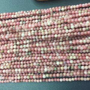Shop Rhodonite Beads! light pink rhodonite beads – pink gemstone beads – 2mm rhodonite stone – 3mm spacer gemstone – pink stone beads – 2mm bead strand -15inch | Natural genuine beads Rhodonite beads for beading and jewelry making.  #jewelry #beads #beadedjewelry #diyjewelry #jewelrymaking #beadstore #beading #affiliate #ad