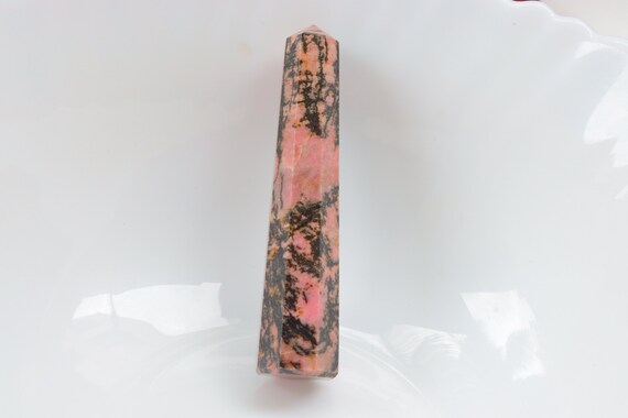 Rhodonite Tower, Polished Rhodonite, Crystal Tower Stone, Polished Rhodonite Tower Stone, Rhodonite Pocket Stone, Natural Rhodonite