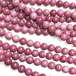 Shop Rhodonite Round Beads! Natural Pink Rhodonite Beads, Round Gemstone Beads, Wholesale Beads, 8mm, 10mm | Natural genuine round Rhodonite beads for beading and jewelry making.  #jewelry #beads #beadedjewelry #diyjewelry #jewelrymaking #beadstore #beading #affiliate #ad