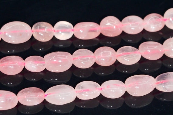 7-9mm Madagascar Rose Quartz Beads Pebble Nugget Grade Aaa Genuine Natural Gemstone Beads 15.5"/7.5 " Bulk Lot Options (108412)
