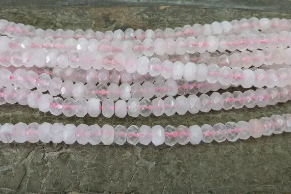 Natural Pink Quartz Faceted Beads - Rose Quartz Gemstone - Faceted Rondelle Beads - Faceted Jewellery Beads - 4mm 6mm 8mm Beads -15pcs