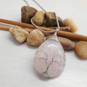Rose Quartz tree of life pendant, Rose quartz crystal healing necklace, Rose quartz stone for love, Rose quartz gift for Unconditional Love | Natural genuine Gemstone pendants. Buy crystal jewelry, handmade handcrafted artisan jewelry for women.  Unique handmade gift ideas. #jewelry #beadedpendants #beadedjewelry #gift #shopping #handmadejewelry #fashion #style #product #pendants #affiliate #ad
