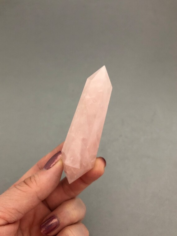 Rose Quartz Double Terminated Point (3" Long) For Crystal Grids, Crystal Magic, Crystals For Love, Compassion, Metaphysical Crystal Points