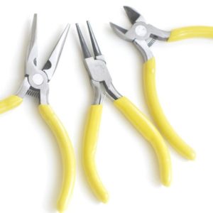 Shop Beading Pliers! Round Flat Nose Wire-Cutter Jewelry Pliers Yellow Handle Tool for Wire Working | Shop jewelry making and beading supplies, tools & findings for DIY jewelry making and crafts. #jewelrymaking #diyjewelry #jewelrycrafts #jewelrysupplies #beading #affiliate #ad
