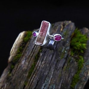 Shop Watermelon Tourmaline Rings! Ruby and Watermelon Tourmaline Ring | Natural genuine Watermelon Tourmaline rings, simple unique handcrafted gemstone rings. #rings #jewelry #shopping #gift #handmade #fashion #style #affiliate #ad
