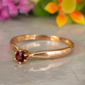 14K Gold Red Ruby Ring, Ruby Promise Ring, Vintage Ruby Ring, Solitaire Ring, Boho Ring, July Birthsotne, Dainty Ring, Stacking Ring | Natural genuine Gemstone rings, simple unique handcrafted gemstone rings. #rings #jewelry #shopping #gift #handmade #fashion #style #affiliate #ad
