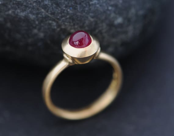 Ruby Ring In 18k Gold, Medieval Style Ruby Ring, Handmade Engagement