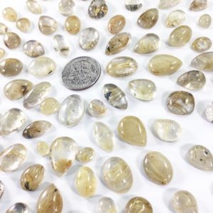 Shop Rutilated Quartz Cabochons! Rutilated Quartz Cabochon Lot // Quartz Cabochon // Gems // Cabochons // Jewelry Making Supplies / Village Silversmith | Natural genuine stones & crystals in various shapes & sizes. Buy raw cut, tumbled, or polished gemstones for making jewelry or crystal healing energy vibration raising reiki stones. #crystals #gemstones #crystalhealing #crystalsandgemstones #energyhealing #affiliate #ad