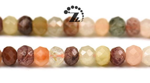 Rutilated Quartz,15 Inch Natural Multi Rutilated Quartz Faceted Rondelle Beads,abacus Beads,space Beads,rainbow, 4x6mm 5x6-7mm For Choice