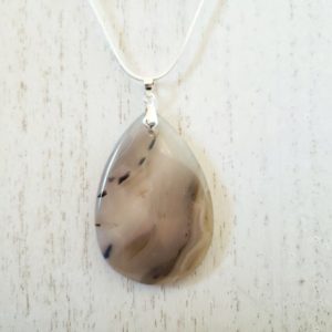 Shop Dendritic Agate Necklaces! Scenic Dendritic Agate Necklace | Natural genuine Dendritic Agate necklaces. Buy crystal jewelry, handmade handcrafted artisan jewelry for women.  Unique handmade gift ideas. #jewelry #beadednecklaces #beadedjewelry #gift #shopping #handmadejewelry #fashion #style #product #necklaces #affiliate #ad