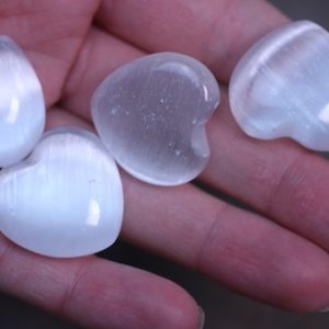 Shop Stone Spheres, Hearts & Other Shapes! Selenite 25 mm Heart K201 | Natural genuine stones & crystals in various shapes & sizes. Buy raw cut, tumbled, or polished gemstones for making jewelry or crystal healing energy vibration raising reiki stones. #crystals #gemstones #crystalhealing #crystalsandgemstones #energyhealing #affiliate #ad