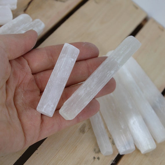 Raw Selenite Wand 10 Cm, 15 Cm, 20 Cm | Selenite Stick | Crystals Charging Wand | Meditation Gift Idea | Made In Morocco