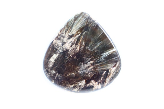 Big Size Black Seraphinite Cabochon Gemstone, Black Cabochons, Cabochons, Loose Stone For Jewelry, Healing Crystal, Black Stone, Seraphinite
