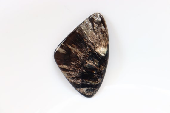 Big Size Black Seraphinite Cabochon Gemstone, Black Cabochons, Cabochons, Loose Stone For Jewelry, Healing Crystal, Black Stone, Seraphinite