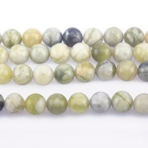 Shop Serpentine Round Beads! ariegated green serpentine jade smooth round beads – natural green gemstone beads – 6mm to 12mm jade beads – jewelry making supplies | Natural genuine round Serpentine beads for beading and jewelry making.  #jewelry #beads #beadedjewelry #diyjewelry #jewelrymaking #beadstore #beading #affiliate #ad