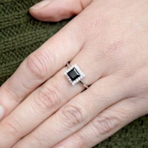 Shop Smoky Quartz Rings! Square Smoky Quartz & Cubic Zirconia Ring // Smoky Quartz Jewelry // Cubic Zirconia Jewelry // Sterling Silver // Village Silversmith | Natural genuine Smoky Quartz rings, simple unique handcrafted gemstone rings. #rings #jewelry #shopping #gift #handmade #fashion #style #affiliate #ad