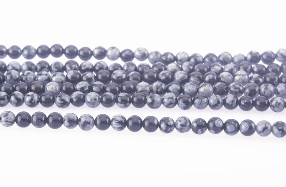 Snowflake Obsidian Small Beads - 2mm Obsidian Round Beads - 3mm Stone Spacer Beads - Grey And White Gemstone Beads - Jewelry Supplies-15inch