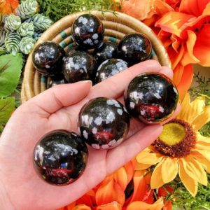 Shop Snowflake Obsidian Stones & Crystals! Snowflake Obsidian Sphere – Obsidian Stone – No. 222 | Natural genuine stones & crystals in various shapes & sizes. Buy raw cut, tumbled, or polished gemstones for making jewelry or crystal healing energy vibration raising reiki stones. #crystals #gemstones #crystalhealing #crystalsandgemstones #energyhealing #affiliate #ad