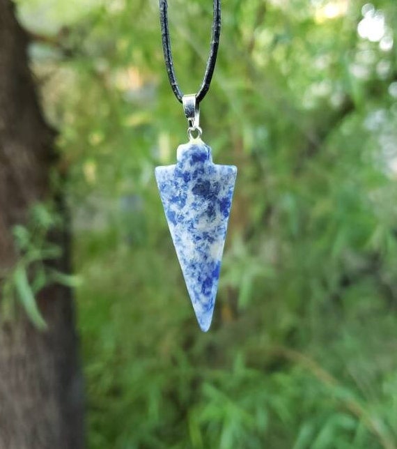 Blue Sodalite Stone Pendant Necklace - For Panic Attacks - For Immune System - Boosts Metabolism - Emotional Balance - Gift For Her Or Him