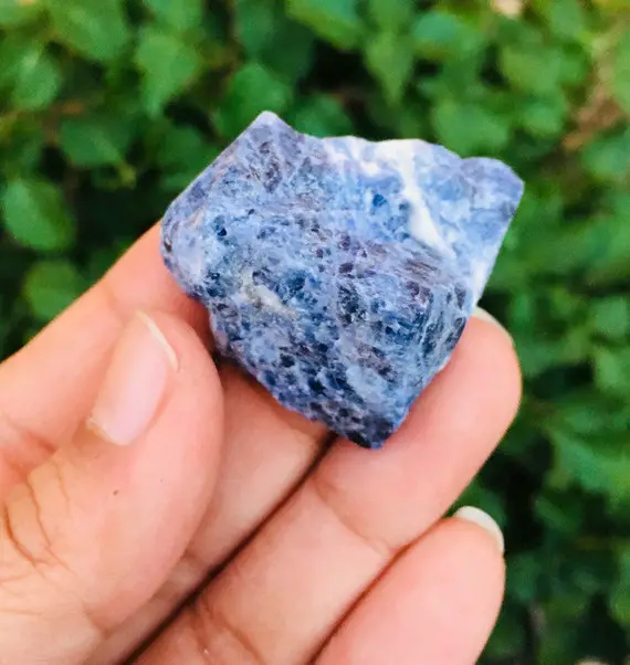Sodalite (1) Natural Sodalite Stone One Blue White Raw Crystal Mineral Specimen Rough Gemstone