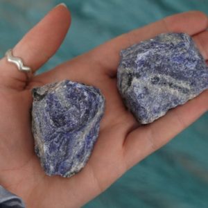Large Raw Sodalite Rough Crystal | Natural genuine stones & crystals in various shapes & sizes. Buy raw cut, tumbled, or polished gemstones for making jewelry or crystal healing energy vibration raising reiki stones. #crystals #gemstones #crystalhealing #crystalsandgemstones #energyhealing #affiliate #ad