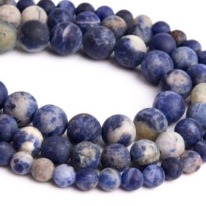 Shop Sodalite Round Beads! Genuine Natural Matte African Sodalite Loose Beads Round Shape 6mm 8mm 10mm | Natural genuine round Sodalite beads for beading and jewelry making.  #jewelry #beads #beadedjewelry #diyjewelry #jewelrymaking #beadstore #beading #affiliate #ad