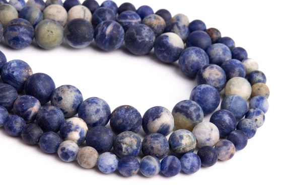 Genuine Natural Matte African Sodalite Loose Beads Round Shape 6mm 8mm 10mm