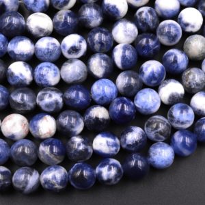 Shop Sodalite Round Beads! Natural Denim Blue Sodalite 4mm 6mm 8mm 10mm Round Beads 15.5" Strand | Natural genuine round Sodalite beads for beading and jewelry making.  #jewelry #beads #beadedjewelry #diyjewelry #jewelrymaking #beadstore #beading #affiliate #ad