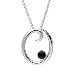 Shop Jet Necklaces! Sterling Silver Whitby Jet Love Letters Initial O Necklace | Natural genuine Jet necklaces. Buy crystal jewelry, handmade handcrafted artisan jewelry for women.  Unique handmade gift ideas. #jewelry #beadednecklaces #beadedjewelry #gift #shopping #handmadejewelry #fashion #style #product #necklaces #affiliate #ad