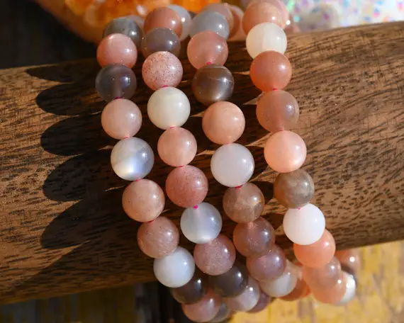 Natural Mix Sunstone Stretchy Bracelet,handmade Women/men Bracelet,gemstone Round Bracelet,for Gift Bracelet,healing Round Bracelet.