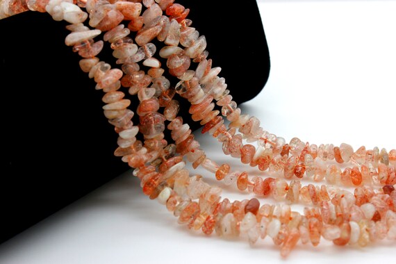 Natural Sunstone Golden Sunstone Small Chips Pebble Nugget Gemstone Beads - Pgs107