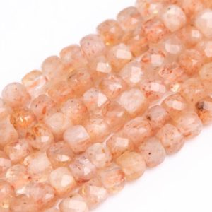 Shop Sunstone Faceted Beads! Genuine Natural Orange Sunstone Loose Beads Grade A Faceted Cube Shape 2x2mm | Natural genuine faceted Sunstone beads for beading and jewelry making.  #jewelry #beads #beadedjewelry #diyjewelry #jewelrymaking #beadstore #beading #affiliate #ad