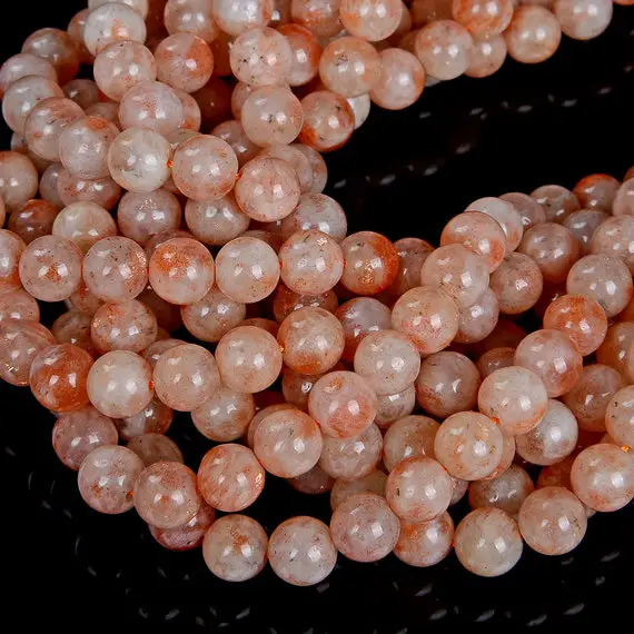 6mm Natural Sunstone Lepidocrocite Quartz Gemstone Grade Aa Round Beads 16 Inch Full Strand (80008021-d4)