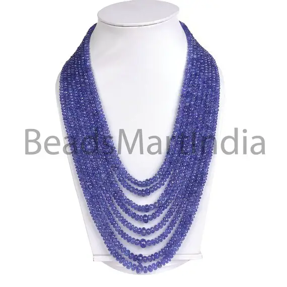 5-7mm Tanzanite Faceted Rondelle Beads Necklace,tanzanite Rondelle Beads,tanzanite Faceted Beads,blue Tanzanite Rondelle Beads Necklace