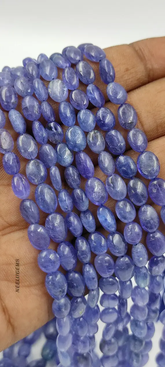 Natural Blue Sapphire Quartz Smooth Oval Shape Gemstone Beads,blue Quartz Plain Oval Beads,blue Sapphire Oval Beads For Handmade Jewelry