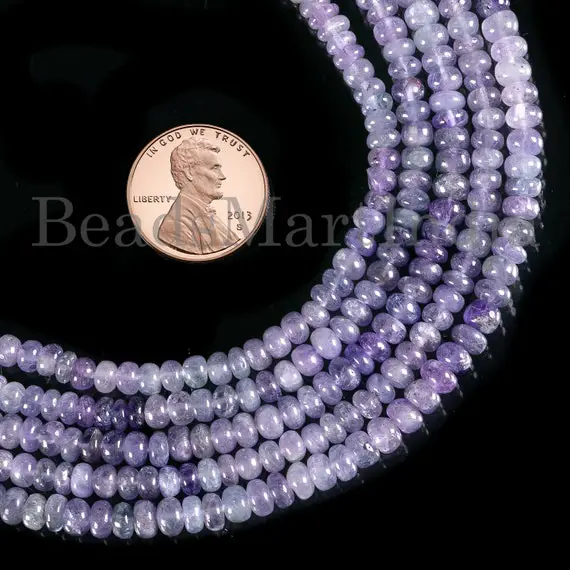 Shaded Natural Tanzanite Beads, 4-4.25mm Tanzanite Smooth Beads, Tanzanite Rondelle Beads,tanzanite Gemstone Beads,tanzanite Smooth Rondelle