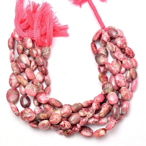 Natural Thulite Gemstone 9x11mm Smooth Oval Beads | 10inch Strand | Pink Thulite Semi Precious Gemstone Loose Oval Beads For Jewelry Making Natural Thulite Gemstone 9x11mm Smooth Oval Beads | 10inch Strand | Pink Thulite Semi Precious Gemstone Loose Oval Beads For Jewelry Making